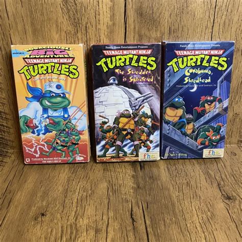 TEENAGE MUTANT NINJA Turtles VHS Lot Of 3 Cartoon TMNT F H E Ages 5