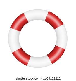 Realistic Illustration Lifebuoy Red White Circle Stock Vector Royalty