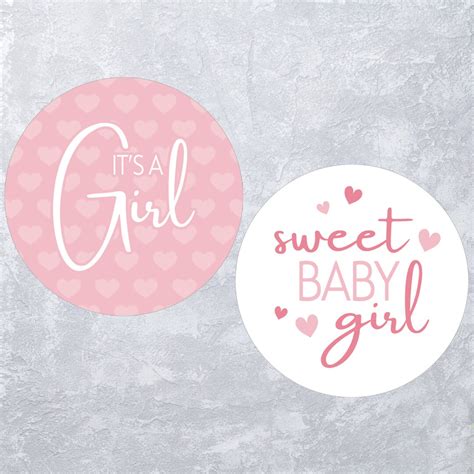 Pink Baby Shower Favor Labels 40 Stickers Sweet Baby Girl - Etsy