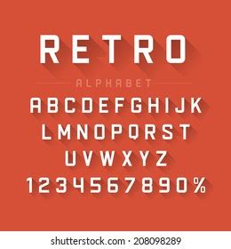 Retro Alphabet Font Type Letters Numbers Stock Vector Royalty Free