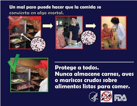 Free Restaurant FDA Raw Meat Storage Poster (Spanish) Labor Law Poster 2025