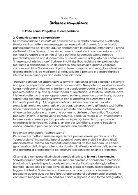 Riassunto Dario Corno Scrivere E Comunicare Dario Corno Scrivere E