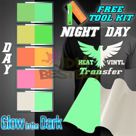 Glow In The Dark Heat Transfer Vinyl HTV T Shirt 20 Wide Roll Iron On