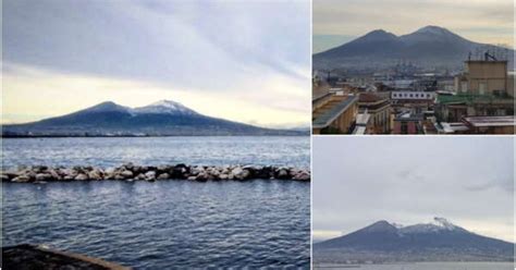 La Prima Neve Sul Vesuvio Vetta Imbiancata E Temperature In Netto Calo