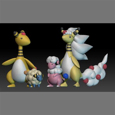 STL file Pokemon Mareep Flaaffy Ampharos Mega Evolution・3D printing design to download・Cults