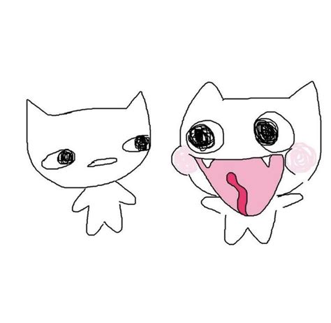 Two Cartoon Cats With Their Mouths Open And One Has Its Tongue Out To