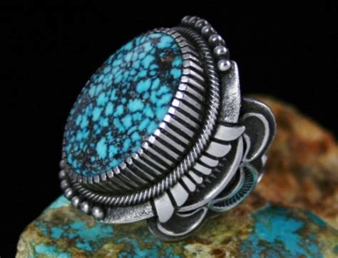 Thomas Jim Rare Gem Grade Kingman Spiderweb Turquoise Ring Turquoise