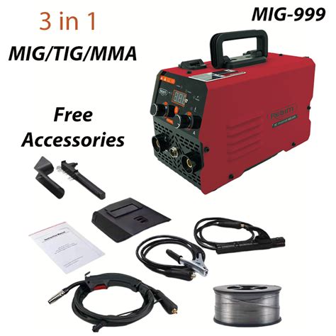 REAIM MIG Welding Machine Gasless MIG MMA TIG 3in1 Portable Inverter