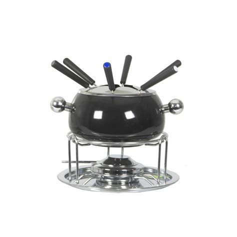 NOUVEL Fondue Set Noir Bourguignonne Chinoise 22 Cm Interdiscount