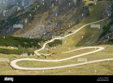 Wandering Hiking Trail through German High Mountain Landscape Stock ...