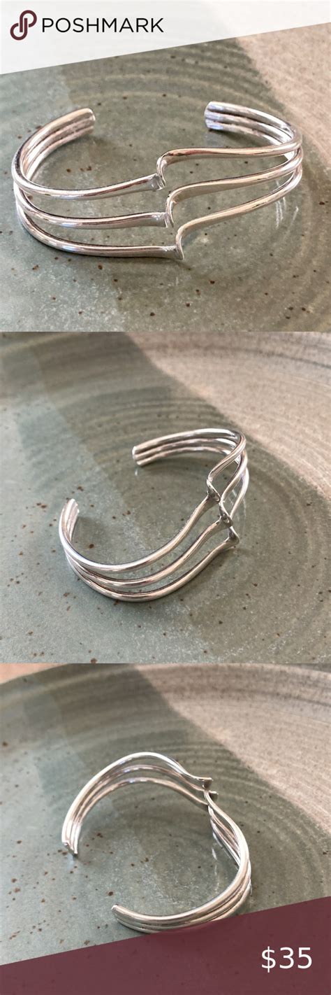 Sterling Triple Wave Cuff Silver Bracelet Waves Cuff Shop My