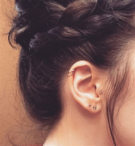 Double Cartilage And Tragus Piercing