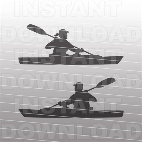 Kayaker Svg Filekayaking Svgfemale Kayaker Svg Cutting Etsy