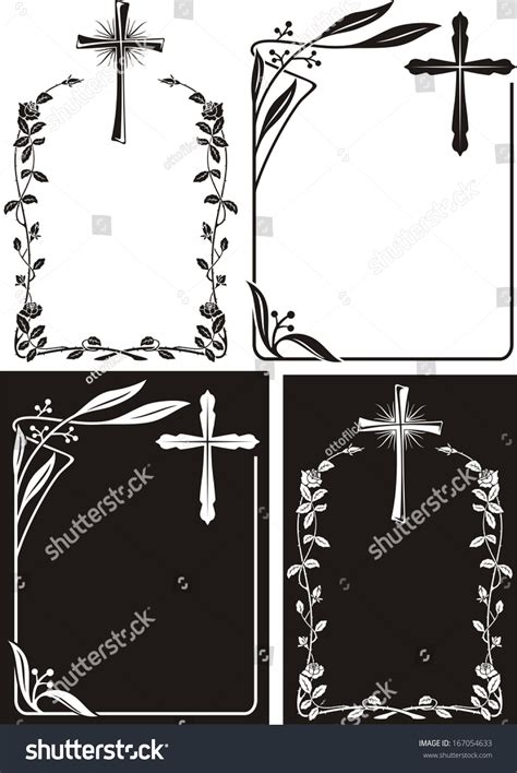 Memorial Plaque Obituary Notice Black White Stock Vector 167054633 ...