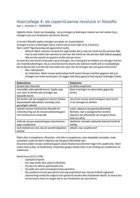 Wetenschapsfilosofie Hoorcollege 4 Hoorcollege 4 De Copernicaanse