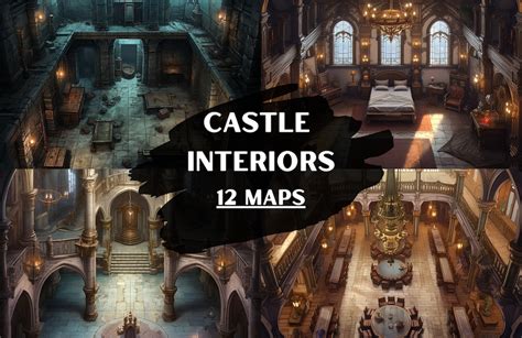 Dnd Castle Interiors Bundle, 12 D&D Battlemaps, Dungeons and Dragons ...