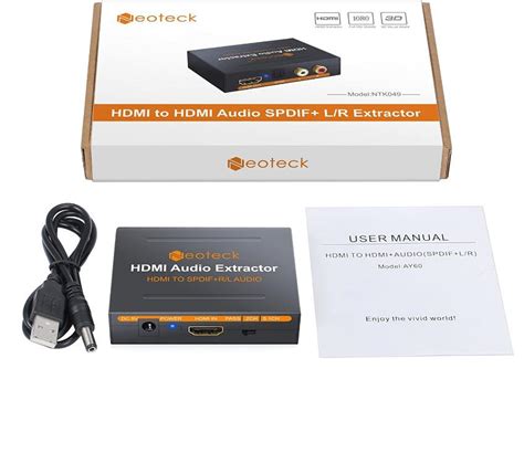 Neoteck Hdmi Audio Extractor Hdmi To Optical Spdif Toslink Converter