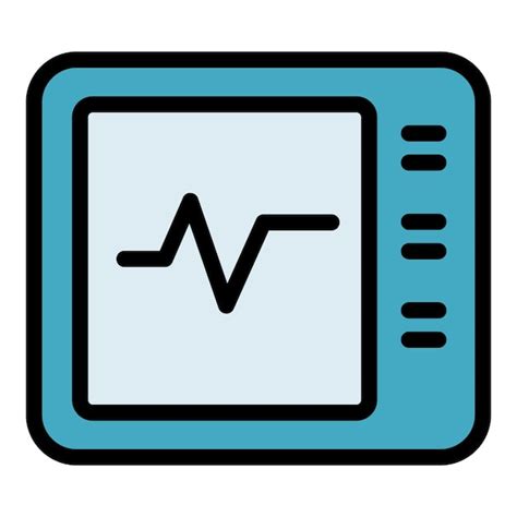 Icono de monitor de frecuencia cardíaca vector de contorno pulso ekg