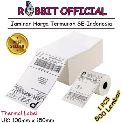 Jual Kertas Thermal Label Barcode 100 X 150 Mm Label Pengiriman 100x150