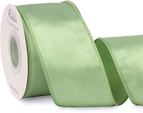 Amazon Ribbli Sage Green Satin Wired Ribbon 2 5 Inch Sage