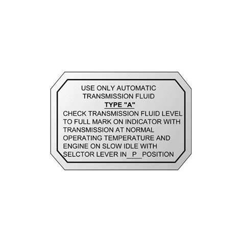 Ford Thunderbird Glove Box Decal Automatic Transmission 1955 57