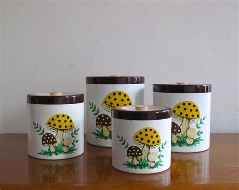 Vintage S Mushroom Canister Set Etsy