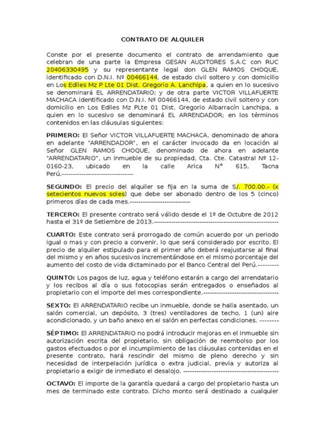 Modelo De Contrato De Alquiler Para Rellenar Gratis Actualizado Porn Sex Picture