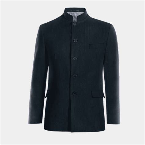 Blue Corduroy Mao Jacket