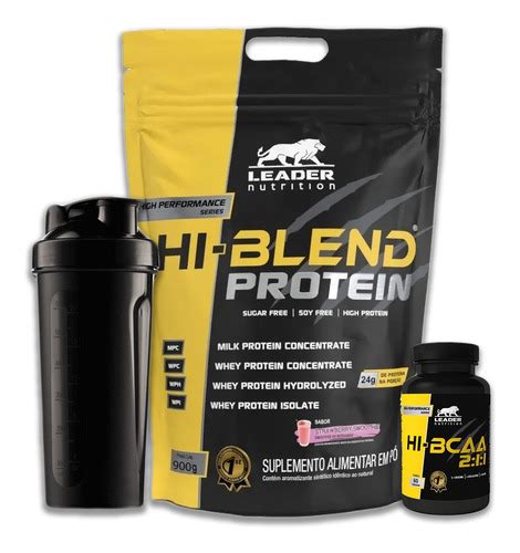 Kit Combo Whey Protein W G Bcaa Coqueteleira Leader