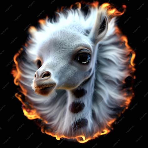 premium ai image  giraffe   mane   mane  shown   fire