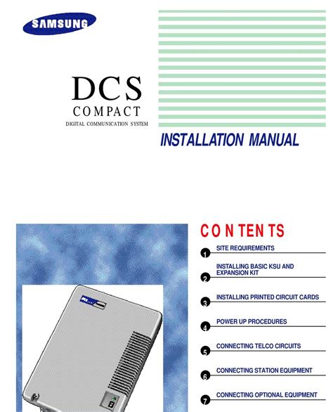 Samsung Dcsc Installation Guide Columbia Pacific Telesystems