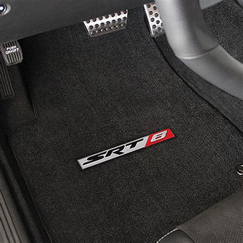 Lloyd Mats® 620022 Velourtex™ Custom Fit 1st Row Ebony Floor Mats With Srt8 Logo