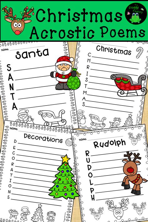 Christmas Acrostic Poem Worksheets Worksheets Day