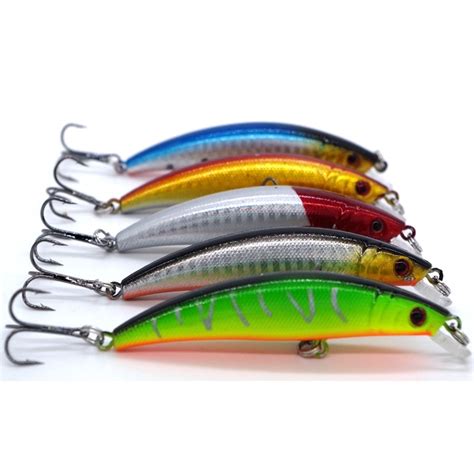 Paquete x 5 Señuelos Duros Pesca Deportiva Tipo Minnow Alevin Black