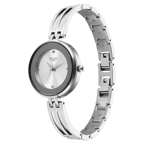 Buy Online Titan Raga Showstopper Quartz Analog Silver Dial Metal Strap