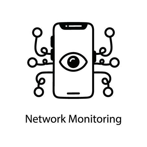 Network Monitoring Doodle Icon Design Illustration Networking Symbol On White Background Eps 10