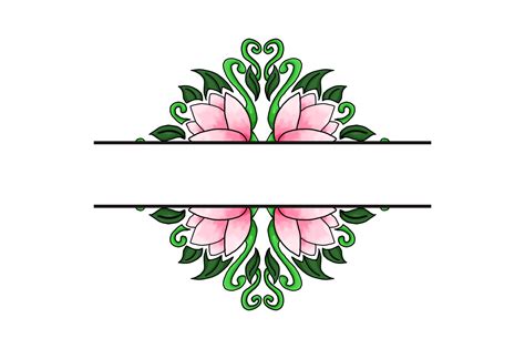 Ornament Border Design With Flora And Pink Flower Theme 13078260 Png