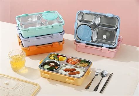 Buy TEC TAVAKKAL Lunch Box 4 Compartment Leak Proof BPA Free Stainless