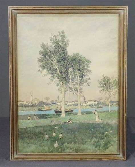 Martin Rico Y Ortega 1833 1908 Watercolor Painting COPAKE AUCTION