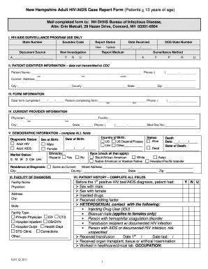 Fillable Online Hivaids Adult Case Reporting Form Doc Fax Email Print