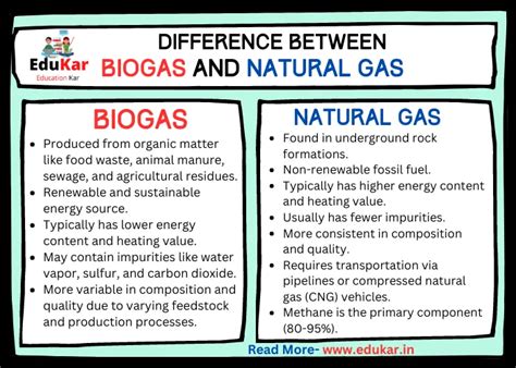 Difference Between Biogas And Natural Gas Edukar India