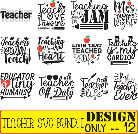 Teacher Svg Bundle 21460702 Vector Art At Vecteezy