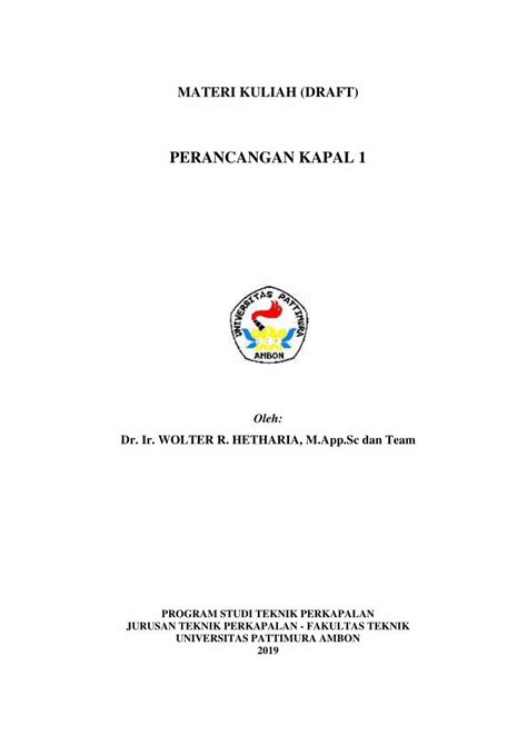 Pdf Perancangan Kapal Dokumen Tips