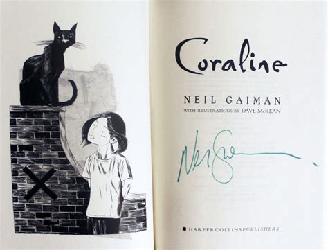 Coraline Signed By Neil Gaiman By Dave Illustrator Neil McKean