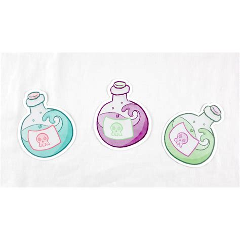 Cute Poison Bottle Vinyl Sticker Etsy