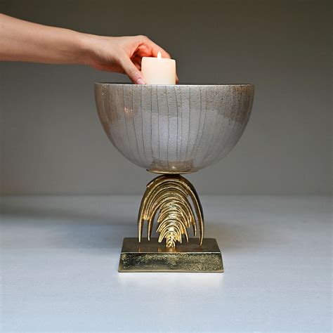 Silver Glass Decorative Bowl with Stand – Mora Taara