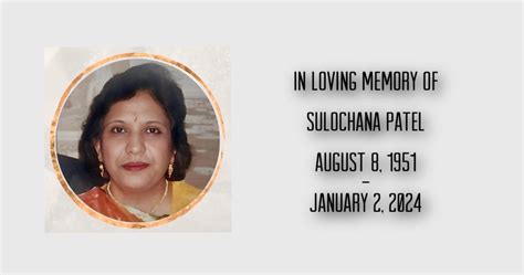 Live Streaming In Loving Memory Of Sulochana Patel On Friday January 5