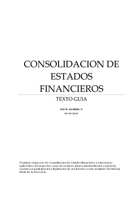 Calaméo Consolidación De Estados Financieros Tel