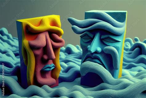 Storytelling Expressive Clay Monolithic Statues Easter Island Inspired