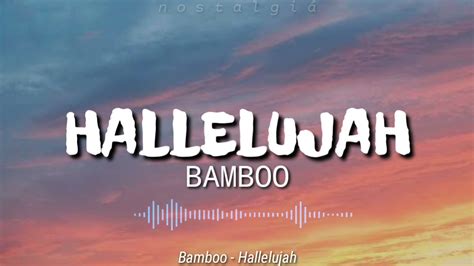 Hallelujah (Lyrics) | Bamboo - YouTube